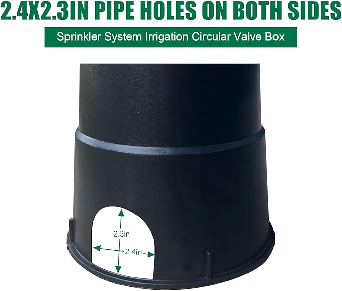 Durable PP Valve Box-6 Pcs Anti Slip 6 In Sprinkler Valve Boxes,Plastic Round Irrigation Valve Box for Garden Yard Outdoor Lawn Grassland Ground Farm,Green&Black Water Meter Box