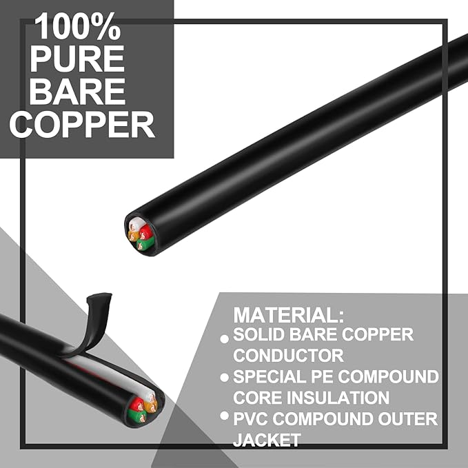 Hoolerry Solid Sprinkler System Wire 18 Gauge Irrigation Wire with UV Resistant PVC Jacket Sprinkler Cable for Underground Irrigation Field Central Control System 30v Ul Listed(18/10, 100 Ft)