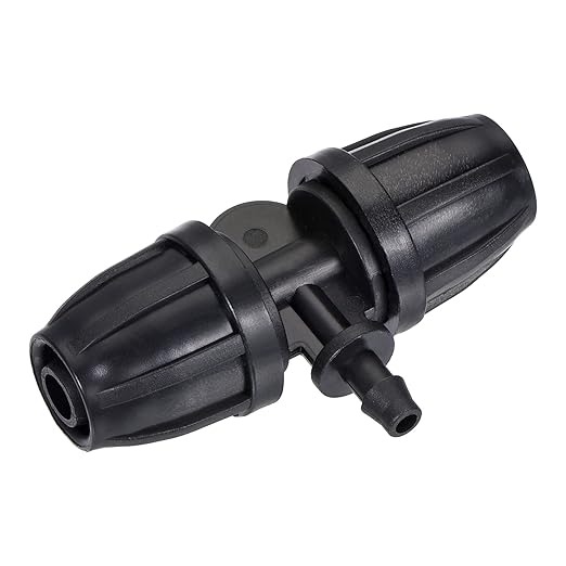 MECCANIXITY Drip Irrigation Barbed Tee 3-Way Fitting 8mm to 4mm ID Tubing for Garden Drip Tape Tubing Sprinkler System Black Pack of 15