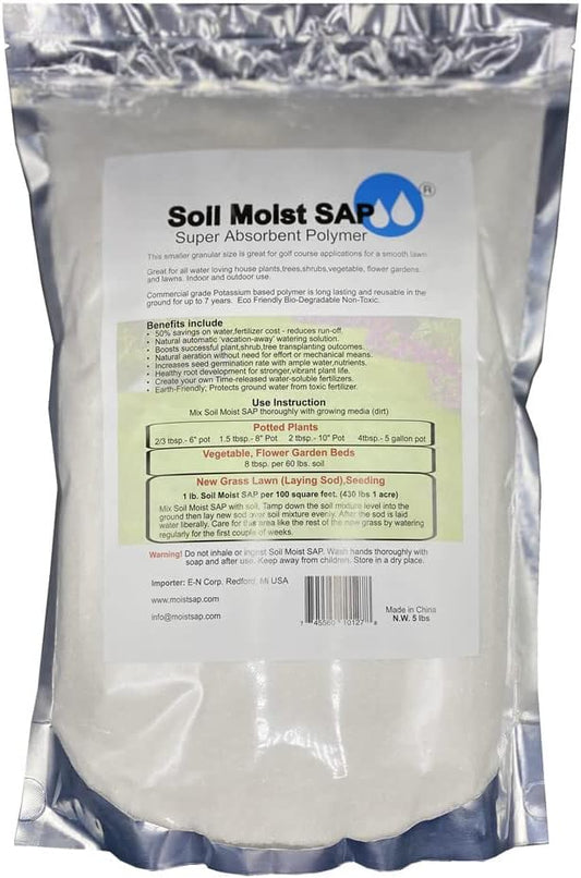 Small Granular Water Crystal for Grow Firm and Smooth Lawn and Keep Garden Plants Thriving (45 Pounds)