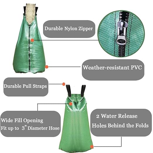 Tree Watering Bag, 20 Gallon Water Bags for Trees Slow Release Drip Irrigation Bag for Trees (6 Packs)