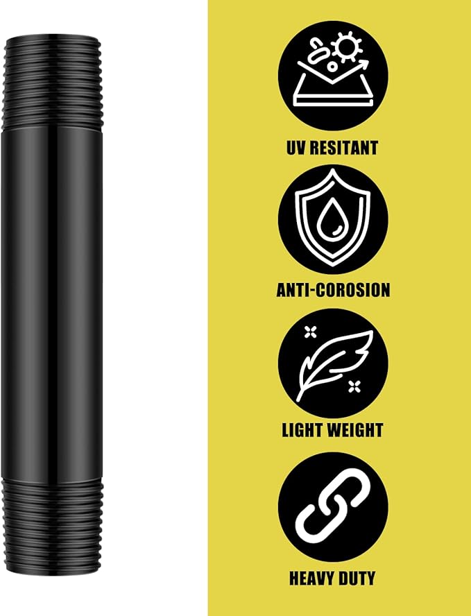 Yaomiao 5 Pcs Sprinkler Head Pipe Riser Extension 1/2 Inch MPT PVC Double Male Pipe Thread Sprinkler Riser for Lawn Irrigation System Automatic Irrigation Connector Raised Pipe (3 Inch)