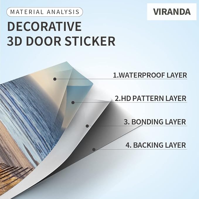 3D Door Wallpaper Self-Adhesive Door Sticker - Cat Become Tiger - Door Film Poster Premium PVC Waterproof Wall Sticker for Bedroom Living Room Door Decoration Wallpaper 86 x 200 cm
