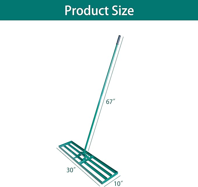 Thunderbay Lawn Leveling Rake 36'' X 10'' Heavy Duty Handle Garden Yard Ground Lawn Leveler