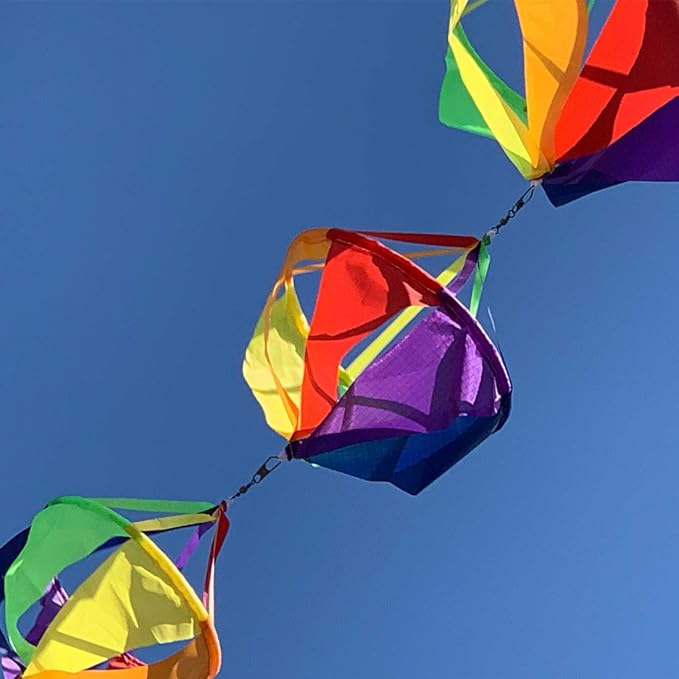 9KM DWLIFE 62" Fashion Windsocks Wind Twister Spinners Rainbow Kite Socks Flag Garden Yard Decoration