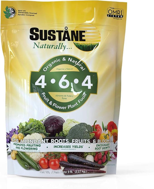 Sustane 4645lb Fertilizer, 5 lb, Brown
