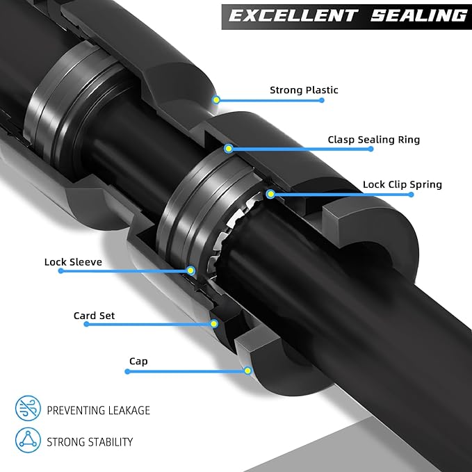 10 Pack Quick Connect 1/4" Drip Irrigation Shut Off Valve, Universal Drip Irrigation Tubing Coupling Valve, Leak Free Connector Locking Fitting for Sprinkler or Drip Irrigation System