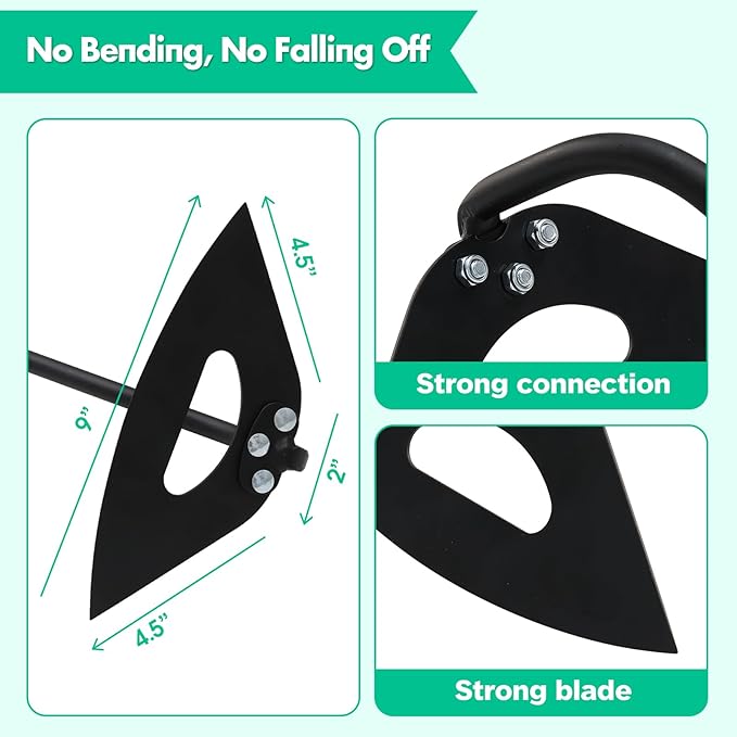 Lilyvane Hardened Hollow Hoe with Handle - 25 Inch -Heavy Duty Garden Hoes for Weeding Loosening Soil Digging Planting Ridging, Handy Hoe Garden Tool