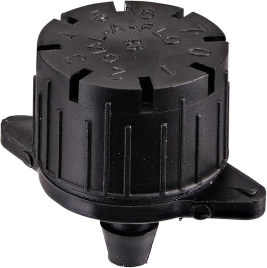 Raindrip R157CT Adjustable Flow Bubbler, Non-Pressure Compensating Emitter, Full-Circle Pattern, 8-Stream Spray, with 1/4-Inch Barbed Inlet, 5-Pack, Black