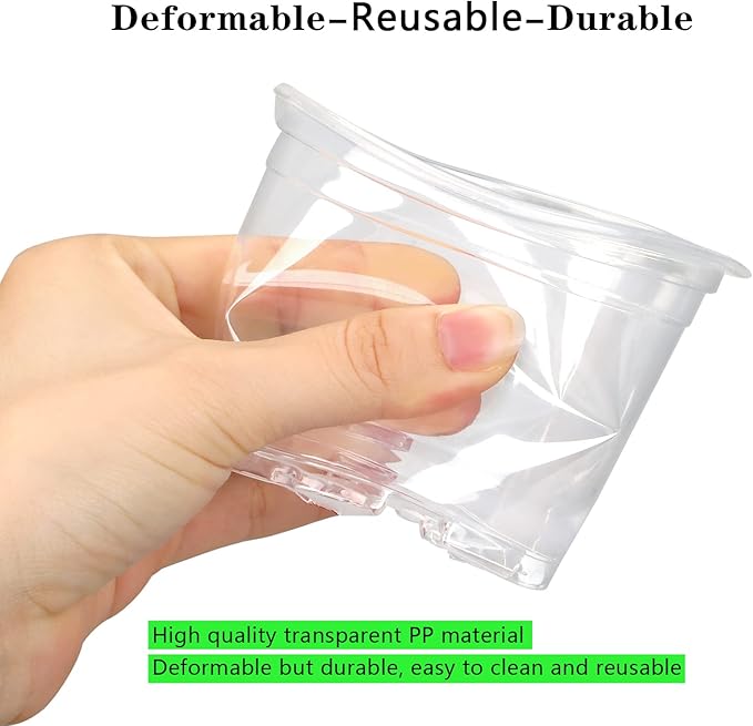36 Pack 7/6/5/3.5 Inch Clear Nursery Pots Variety Pack, Clear Plastic Nursery Pot for Plants, Durable Seed Starting Pot with Drainage Holes, Flexible Transparent Pot