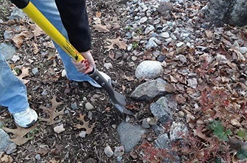 Gardening Shovel with Steel-Reinforced Fiberglass Handle, Cushioned D-Grip and Sharp, Hardened-Steel Blade, Award Winning Spade, Model SHFD3 Red