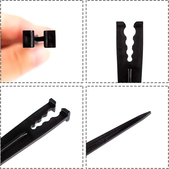 100 Pieces Irrigation Drip Support Stakes for 1/4 Inch Pipe Universal Drip Tubing Hold Stakes Plastic Drip Hose Stakes for Irrigation, Greenhouse, Garden, Christmas Light Yard Stakes