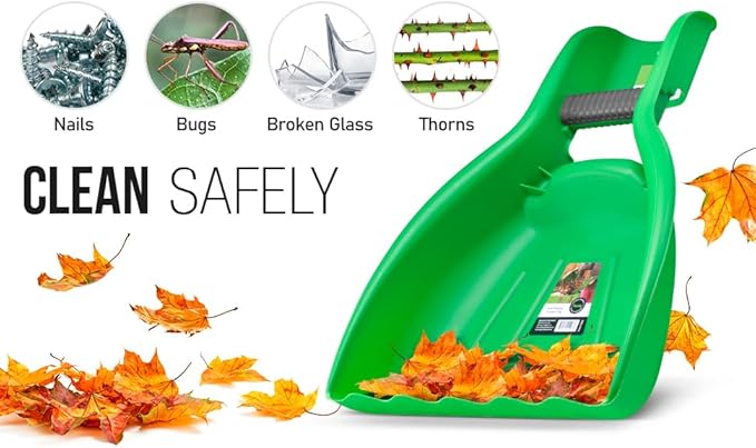 Leaf Collector, Leaf Scoops, Hand Rake for Leaf Picker Upper Gardening Hand Tools, Lawn Cleaning Garden Rake 12 Pair Leaf Scoop, Green Plastic Leaf Grabber, by Superio