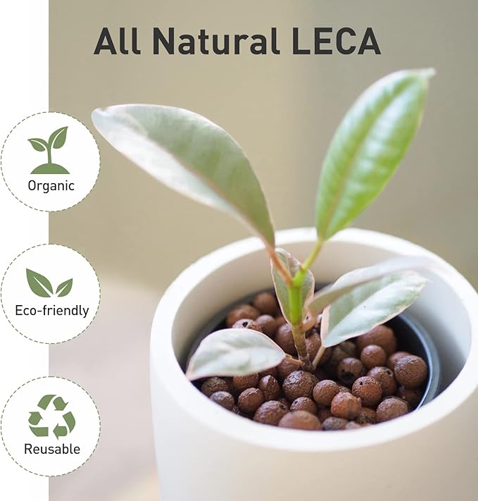 GASPRO 2.5lb LECA Expanded Clay Pebbles for Plants, Hydroponics, Aquaponics, 100% Natural Leca Balls for Soil Root Development, Orchid Potting Mix, Drainage and Reusable, 4-16mm