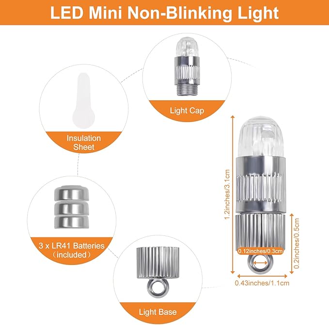 SumDirect Pack of 30 LED Mini Non-Blinking Lights for Paper Lanterns Balloons Floral Wedding Halloween Christmas Party Decoration Centerpieces (30, Orange Yellow)