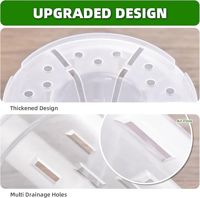TRUEDAYS Orchid Pot - 4 Pack 4 Inch Clear Plastic Orchid Plant Pots with Drainage Holes for Indoor Outdoor Live Plants for Repotting
