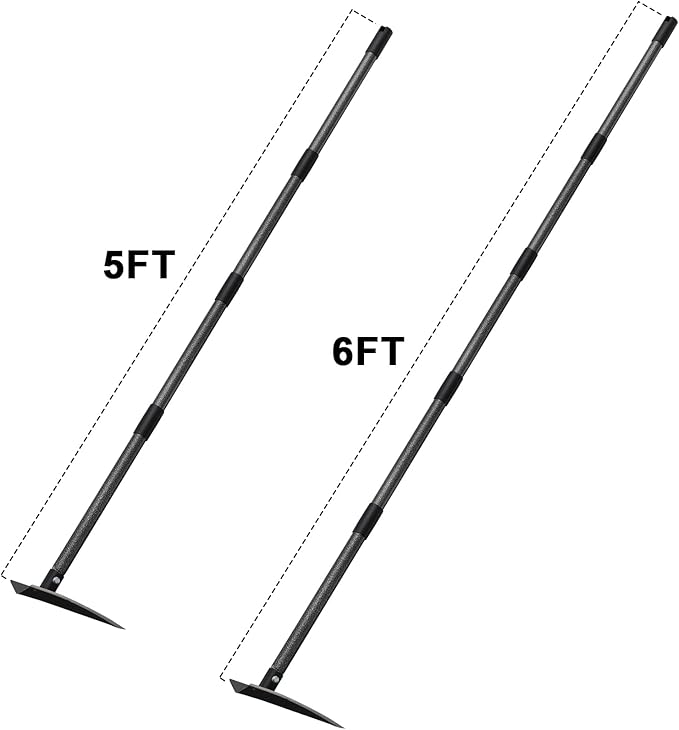 Hoe Garden Tool,48 Inch Garden Hoe Triangle Gardening Hoe with Sharp Blade for Digging,Weeding,Cutting and Loosing Soil,Adjustable Length Metal Handle (4 FT)
