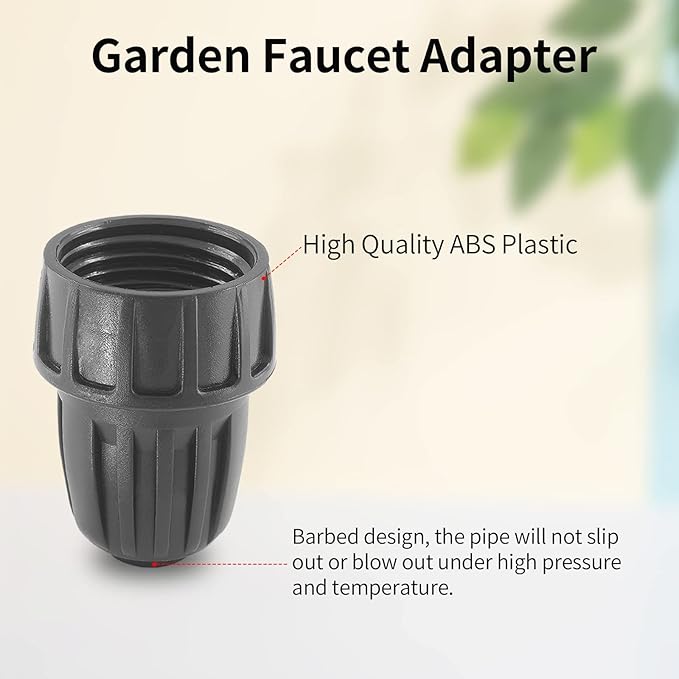 4Pcs 1/2 Inch Drip Irrigation Hose Connectors 3/4 Inch Garden Faucet Hose Adapter Drip Irrigation Tubing Connector for Garden Irrigation Misting System