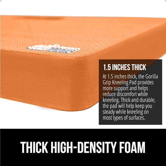 Gorilla Grip Extra Thick Kneeling Pad, Supportive Soft Foam Cushioning for Knee, Water Resistant Construction for Gardening, Bathing Baby, Workout Supplies, Lightweight, Garden Work Gifts