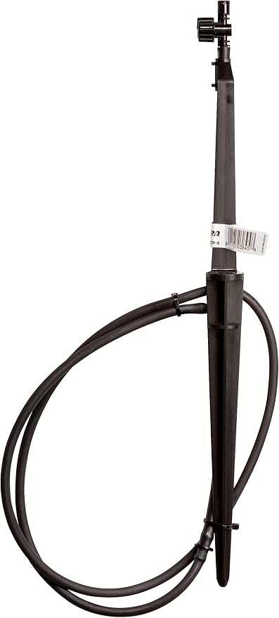 Rain Bird MSSTKTF1S Drip Irrigation Micro-Spray on Adjustable Height Staked Riser with 1/4" Tubing and Barbed Coupler, 360° Full Circle Pattern, 0 - 13.5' Spray Distance