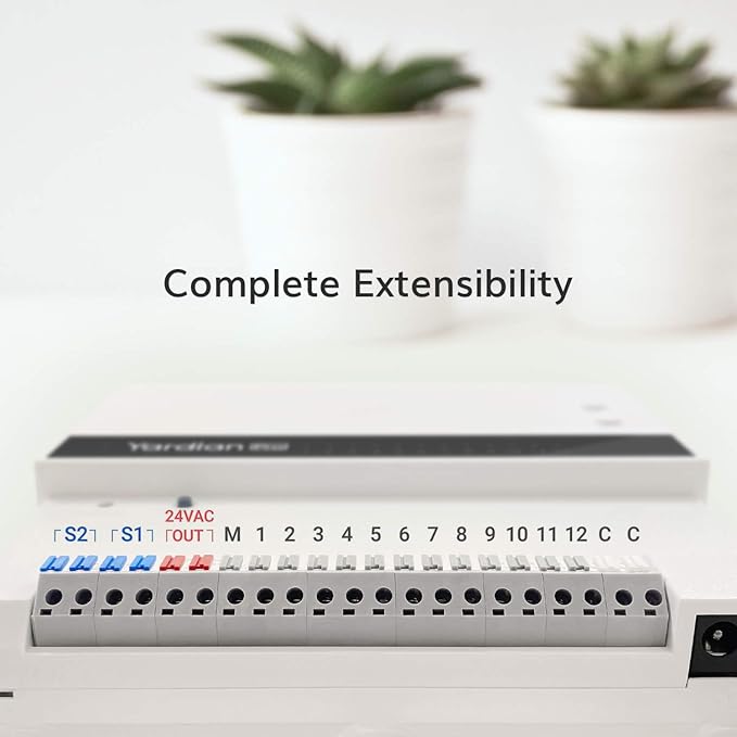 Yardian Pro Smart Sprinkler Controller 6 Zone - Control Buttons, Apple HomeKit, Alexa, Google Assistant and Home Assistant Compatible, Enhanced Wi-Fi, RJ45, Level VI Worldwide Power Supply