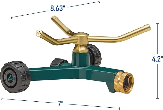 3-Arm Metal Sprinkler with Wheel Base (2-Pack 3-Arm Metal Sprinkler)