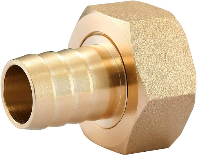 4PCS Premium Brass Water Hose Pipe Swivel Connector,5/8" Barb x 3/4 inch Female GHT Adapter,Copper Fitting with Stainless Clamp for House/Boat/Lawn/Power Wash/Irrigation