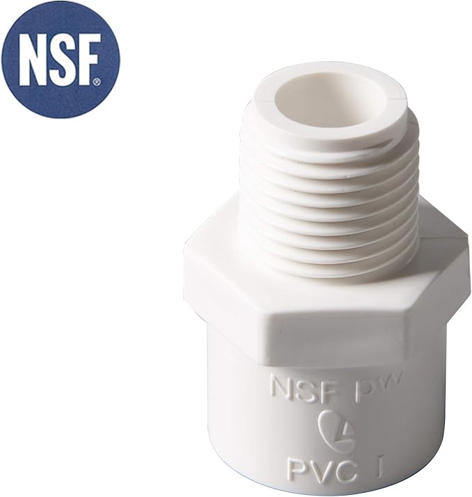 Rainbow Dream 1-Inch PVC Male Adapter Pipe Fitting (Socket x Male Pipe Thread) - 10 Pack, White