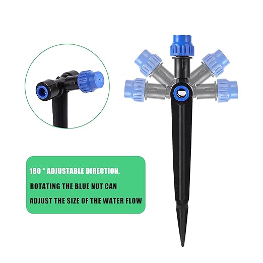Drip Irrigation Emitters with Adjustable 360 Degree Water Flow Drippers Atomization Sprinker for 1/4 inch Tubing Garden Drippers Sprinker for House Garden Watering System(12pcs-Atomization Sprinker)