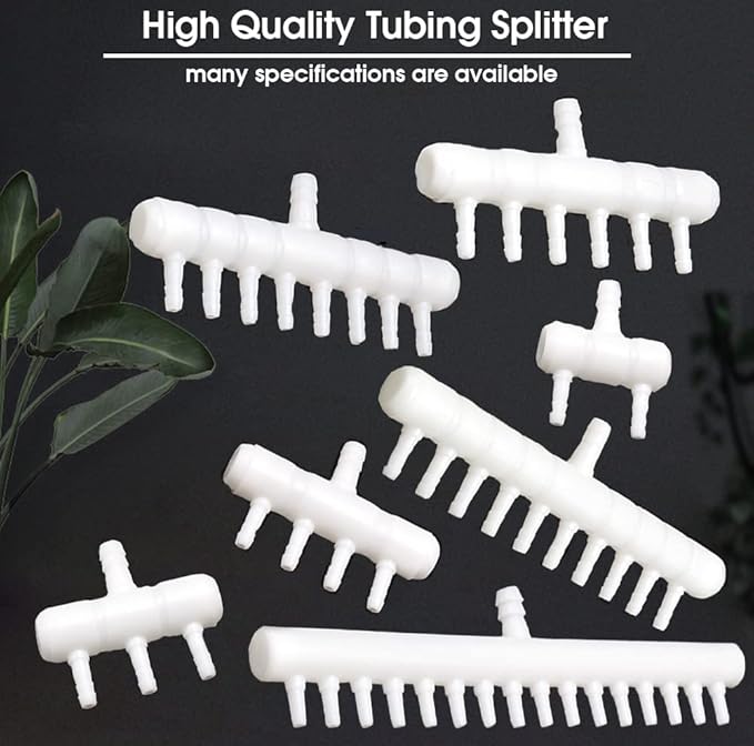 Rake-shaped hose joint air discharge diverter, Plastic Barb Hose Fitting Connector, 16-Way Outlet Air Line Pump Tubing Splitter Water Flow Divider, for Aquarium Garden Agricultural Irrigation（4Pcs）