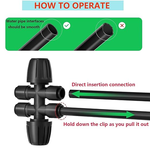 50Ft 5/16 "Dropper Blank Distribution Tube Irrigation Kit with 4Pack6 Fast Coupling Coupler for DIY Garden Irrigation System,Dropper and Drip Irrigation System kit (15m)