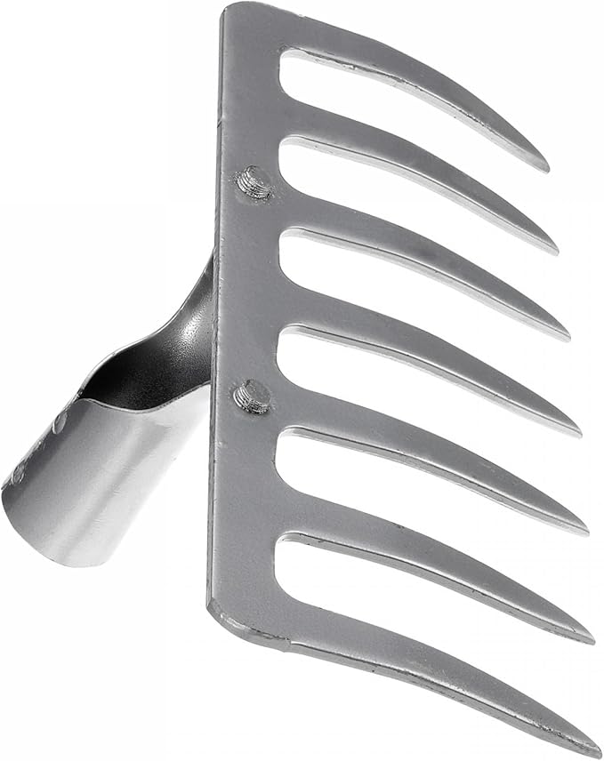 uxcell 7 Teeth Garden Rake Head, Galvanized Manganese Steel Stone Rake for Garden Farm Backyard Without Handle Hard Rake Head Only, Silver Tone
