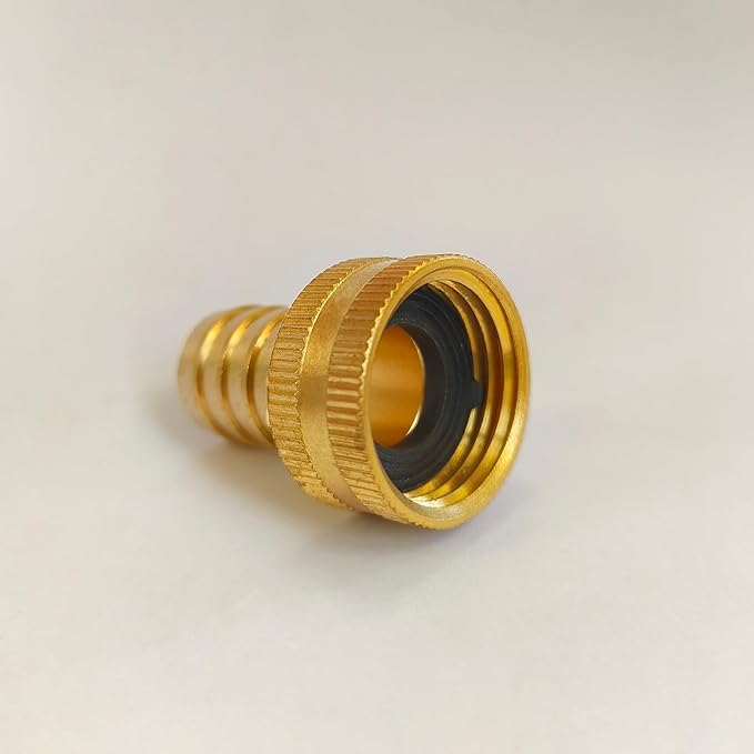10Pcs 1/2" Barb x 3/4" Female GHT Thread Swivel Brass Garden Water Hose Pipe Connector Copper Fitting with Stainless Clamp House/Boat/Lawn/Power Wash/Irrigation