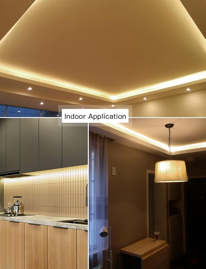 AIMENGTE Plug in LED Strip Lights for House, Led Lighting for Garden Yard Lawn Under Cabinet Patio Wardrobe Backyard, AC 110V, 240LEDs, 3000k LED Rope Lights (6.6ft, Warm White)