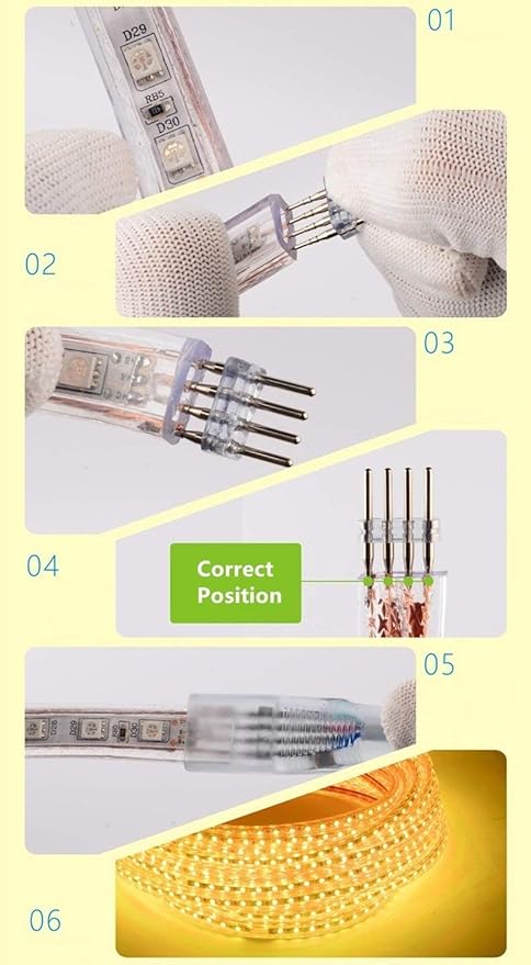 5050-60 Type AC 110-120V RGB LED Strip Lights, Flexible/Waterproof/Dimmable/Multi-Colors/Multi-Modes LED Rope Light + 24 Keys Remote for Home/Garden/Building Decoration (65.6ft/20m, RGB)