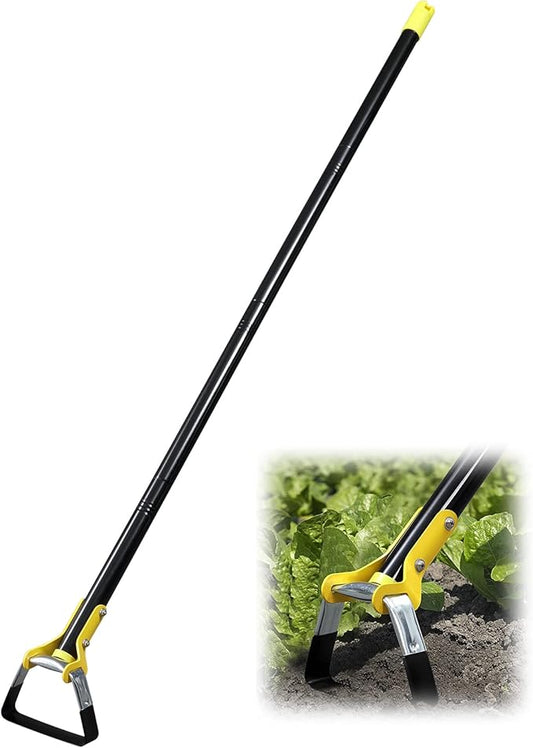 BsBsBest Scuffle Hoe Garden Tool, Stirrup Loop Hoe with 54 Inch Adjustable Long Hand, Great for Weeds in Backyard,Vegetable Garden