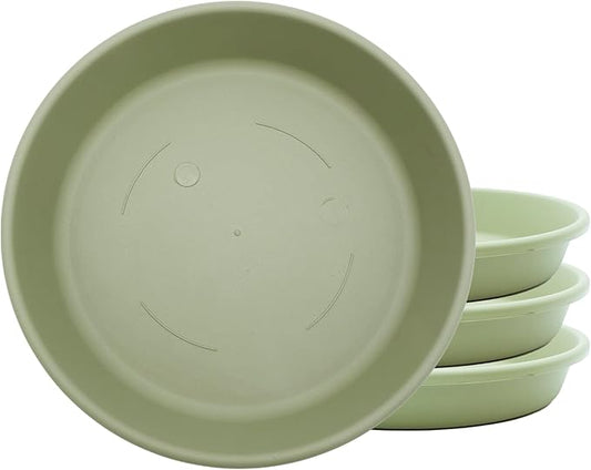 The HC Companies Flower Pot Saucers - Plastic Plant Saucer for Outdoors & Indoors - Traditional Design Plant Pot Trays for Water Drainage - Durable & Stylish Round Plant Tray (6-inch Seafoam)