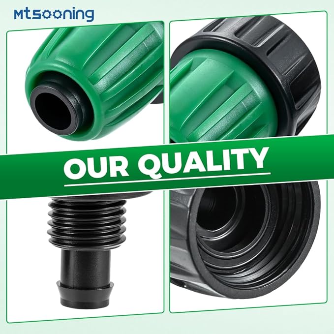 Mtsooning 12PCS 1/2" Drip Irrigation Tubing Faucet Adapter,Plastic 3/4" to 1/2" Garden Faucet Hose Connector,for Garden Hose Repair Drip Irrigation Parts