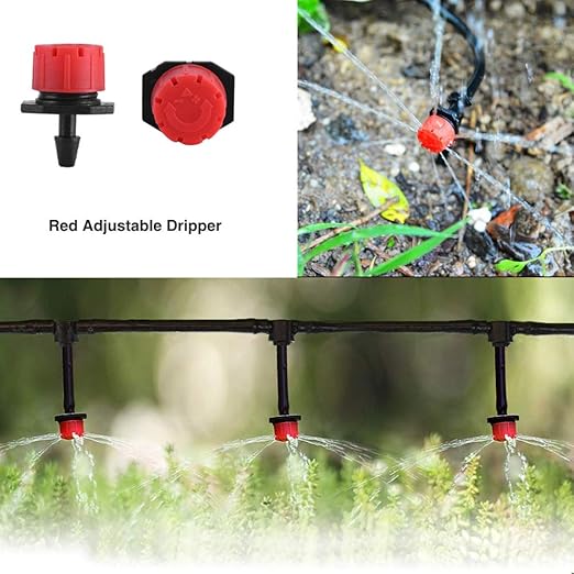 82 FT Drip Irrigation System Kit for Garden, MSDADA Automatic Water Irrigation System, Garden Watering System with 1/4" Blank Distribution Tubing, Plant Watering System for Hydroponic, Greenhouse