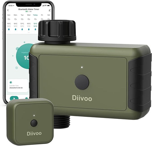 WiFi Water Timer for Garden Hose, Diivoo Smart Sprinkler Irrigation Timer with Hub, Up to 20 Separate Watering Schedules, Compatible with Alexa and Google Home