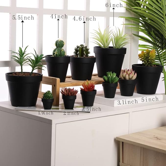 Yishang 72 pcs Small Mini Black Clay Pots, 2.5'' Terracotta Pot Clay Ceramic Pottery Planter,Cactus Flower Terra Cotta Pots,Succulents Nursery Pots,with Drainage Hole,Great for Crafts,Wedding Favor