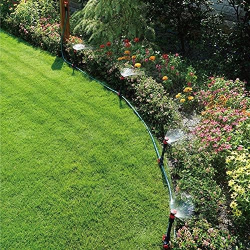 Eden 97063 Multi-Adjustable Flex Design Above Ground Irrigation Garden Sprinkler System, Sprinkler & Hose, DIY Plant Watering Set