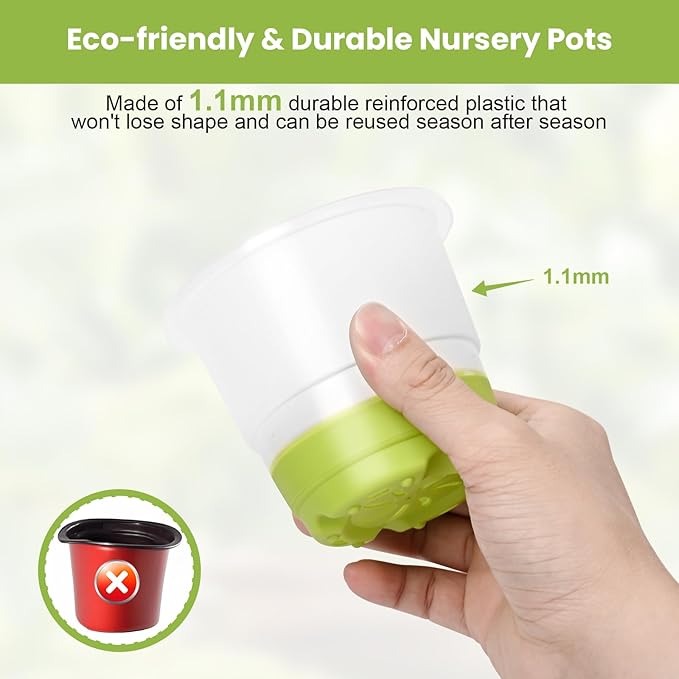 Clear Nursery Pots for Plants,30 Packs Seed Starting Pots 4 inch Plastic Plant Pot Seedling Pots with Drainage Holes Plant Nursery Pots Seed Starting Pot Silicone Base