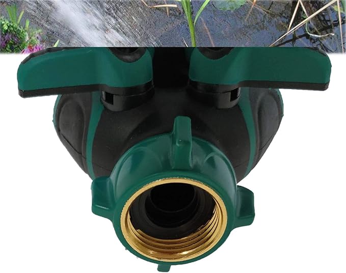 Y Hose Splitter 2 Way, Garden Hose Connector with Comfortable Rubberized Grip for Outdoor Faucet, Sprinkler & Drip Irrigation Systems (2 Pack)