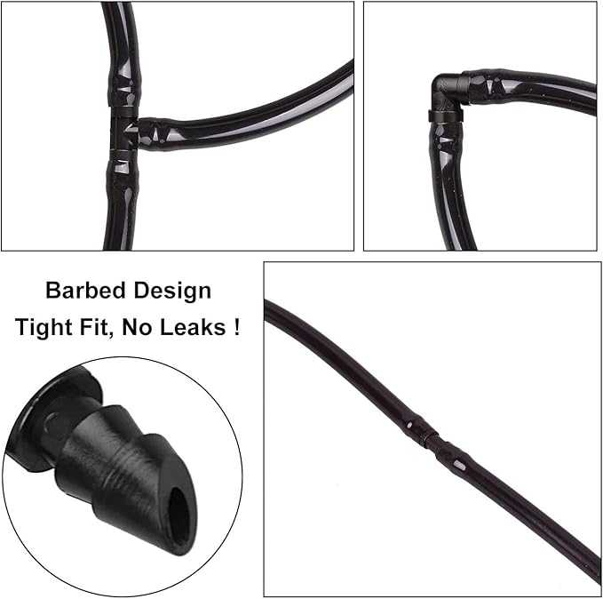 JAYEE 50 Pack Drip Irrigation 1/4” Barbed Tee Fittings, Barbed Connectors Fits Universal 1/4 Inch Drip Tubing, Irrigation Tee for Drip or Sprinkler System