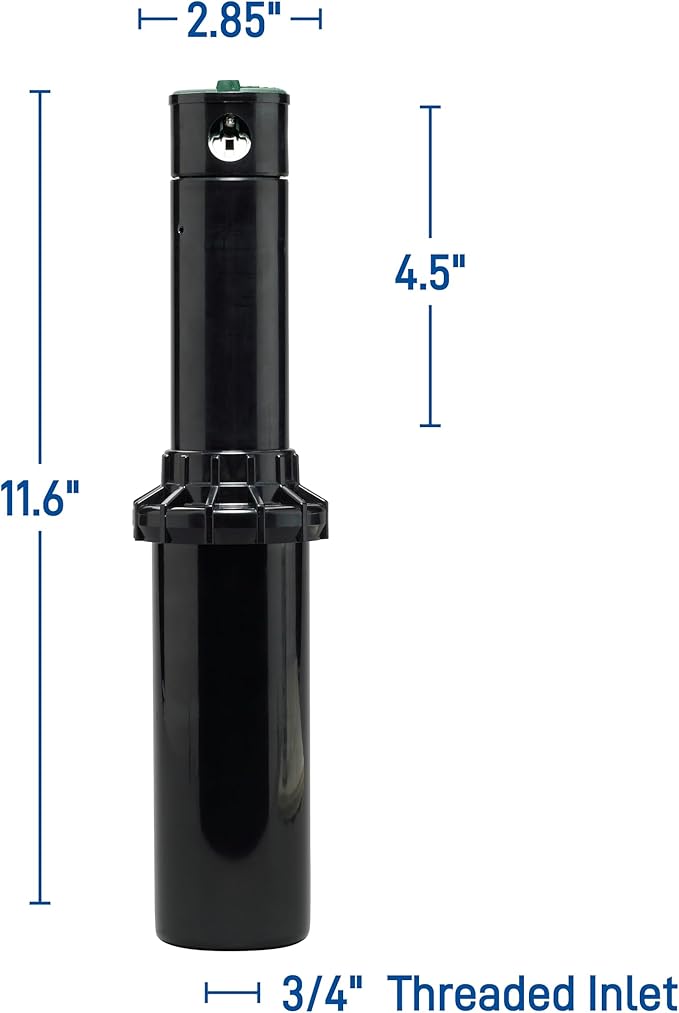 Orbit 55662 Voyager II Professional 4" Adjustable Pop-Up Gear Drive Rotor Sprinkler Spray Head, 40° To 360° Pattern, 25' - 52' Spray Distance (Ten bonus nozzles included),Black