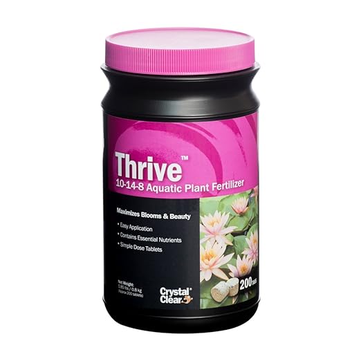 CrystalClear Thrive Aquatic Pond Plant Food, Fish Safe Water Garden Fertilizer, Nutrients Boost Lily & Lotus Flower Bloom & Root Growth, 200 Tablets