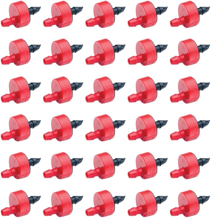 Rain Bird SW20-30PS Drip Irrigation Spot Watering Dripper/Emitter, 2 Gallon Per Hour, 30-Pack,Red/Black