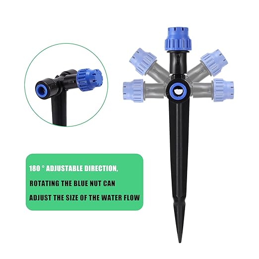 Drip Irrigation Emitters,with Adjustable 360 Degree Water Flow Drippers Emitters Push-to-Fit for 1/4 inch Tubing Garden Drippers Emitters for House Garden Watering System(12pcs- Drip)