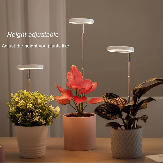 yadoker Plant Grow Light, LED Growing Light Full Spectrum for Indoor Plants,Height Adjustable, Automatic Timer, 5V Low Safe Voltage,Idea for Small Plant Light
